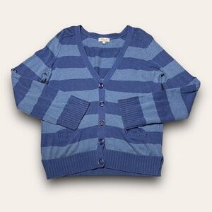 Y2K Blue Striped Cardigan Fossil Size Medium Downtown Girl Indie Sleaze